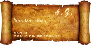 Ágoston Géza névjegykártya